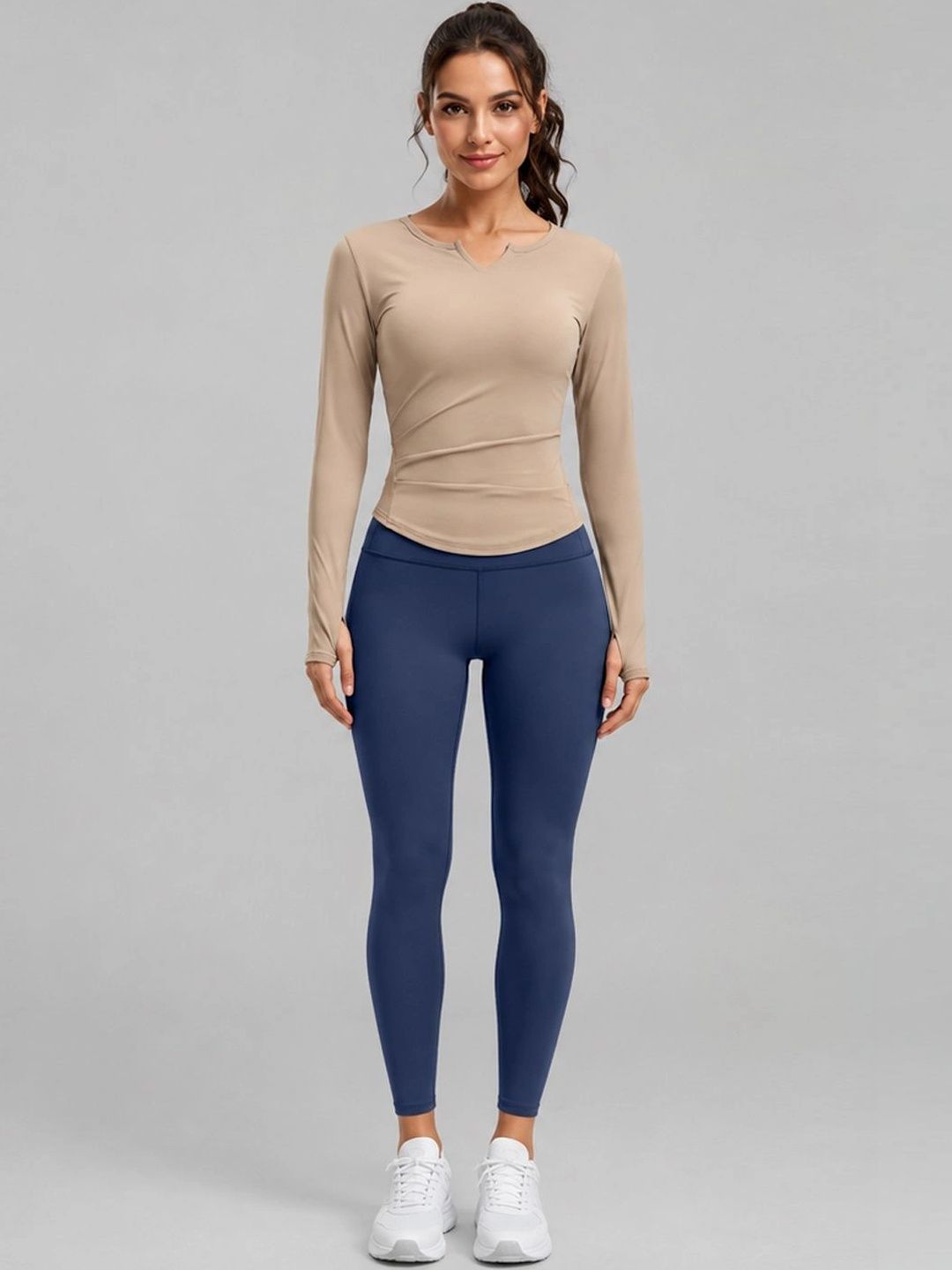 StyleCast Flex Round Neck Sports Top With Tights Co-ords-picture-40