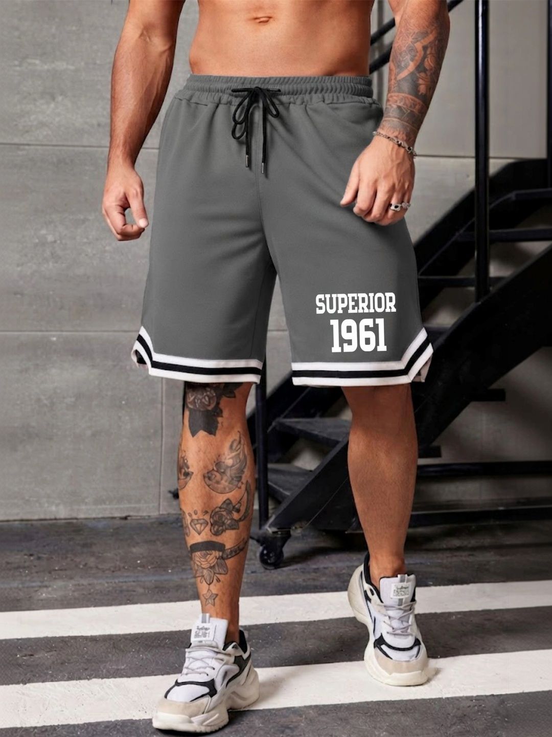 LOTHRIC Men Typography Sports Shorts-picture-37