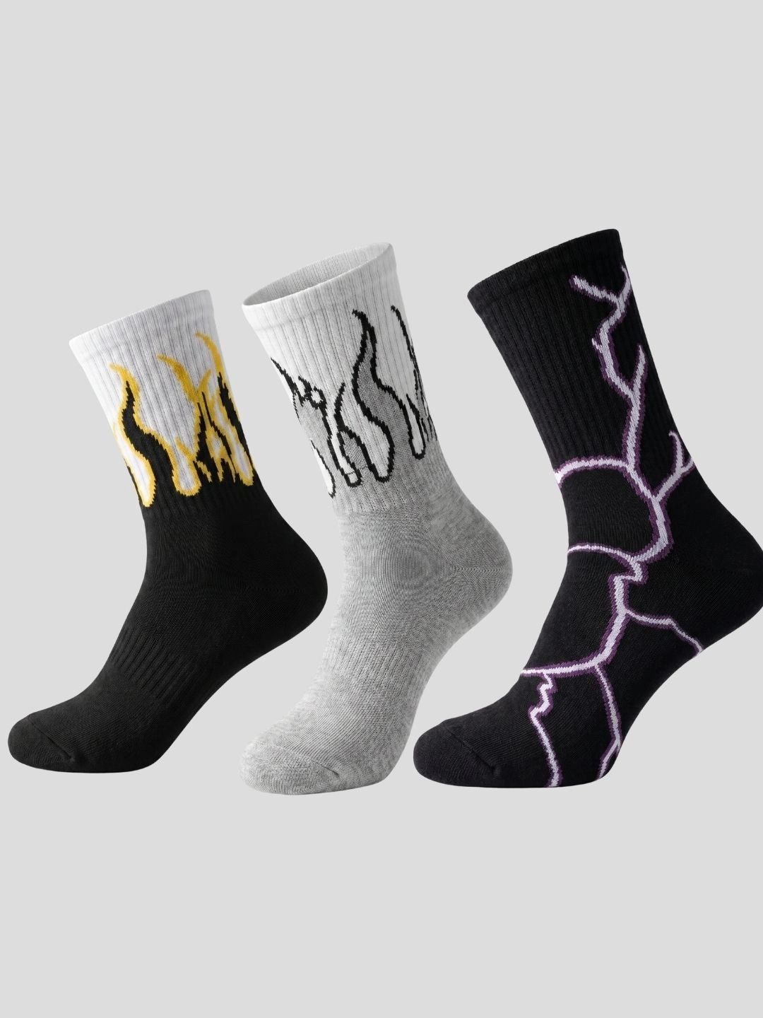 Moda Rapido Men Pack of 3 Cotton Blend Patterned Above Ankle Socks-picture-39