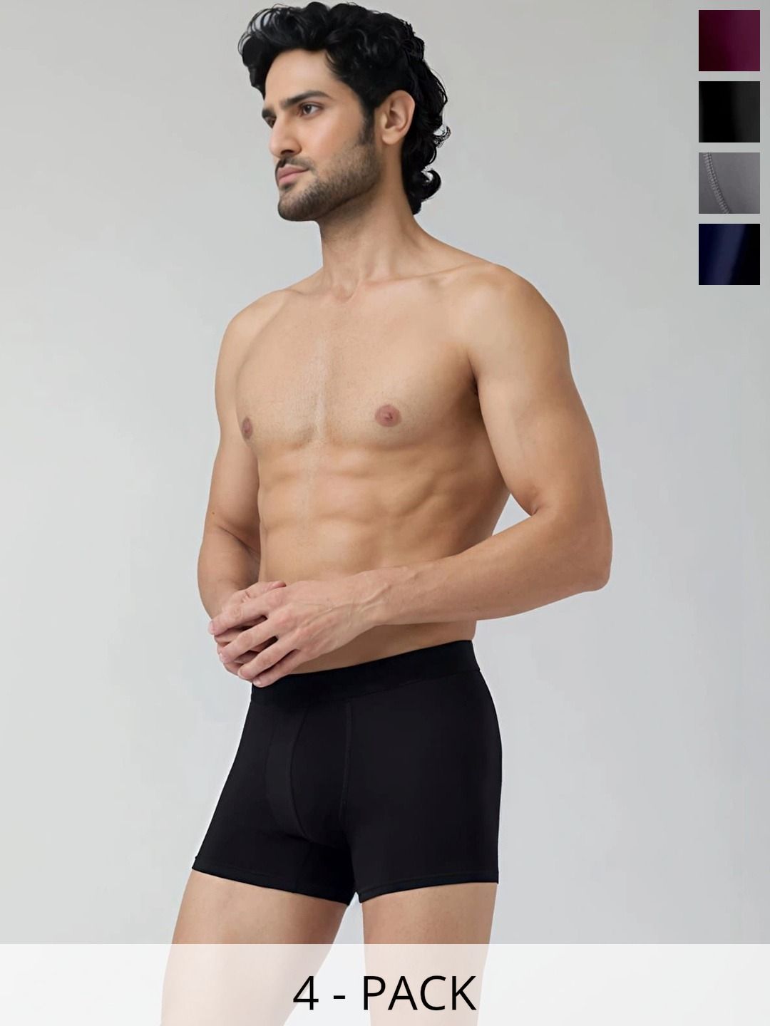 JISHVA Pack of 4 Solid Trunks-picture-36