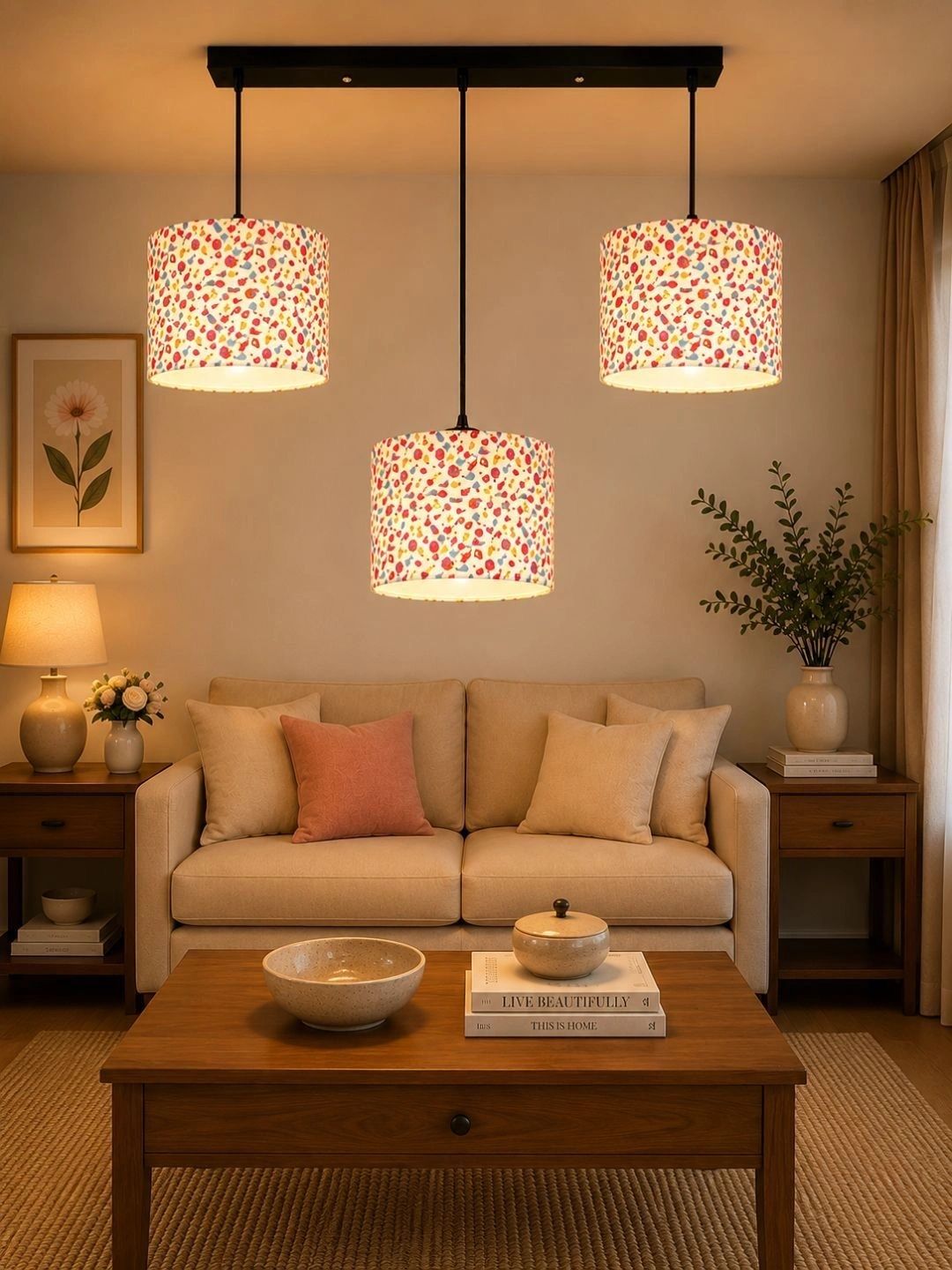 Myntra Elegant Homes Multicoloured Printed Ceiling Lamp-image-45