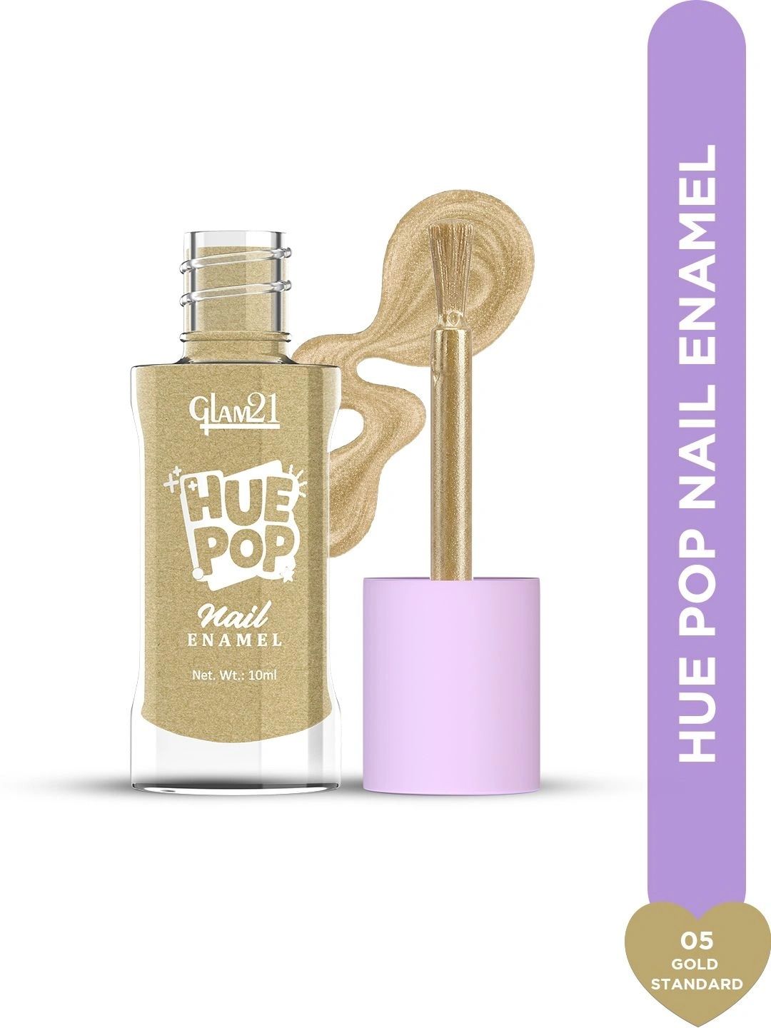 GLAM21 Hue Pop Resistant & Long Lasting Vibrant Nail Polish - 10 ml - Gold Standard 05-picture-31