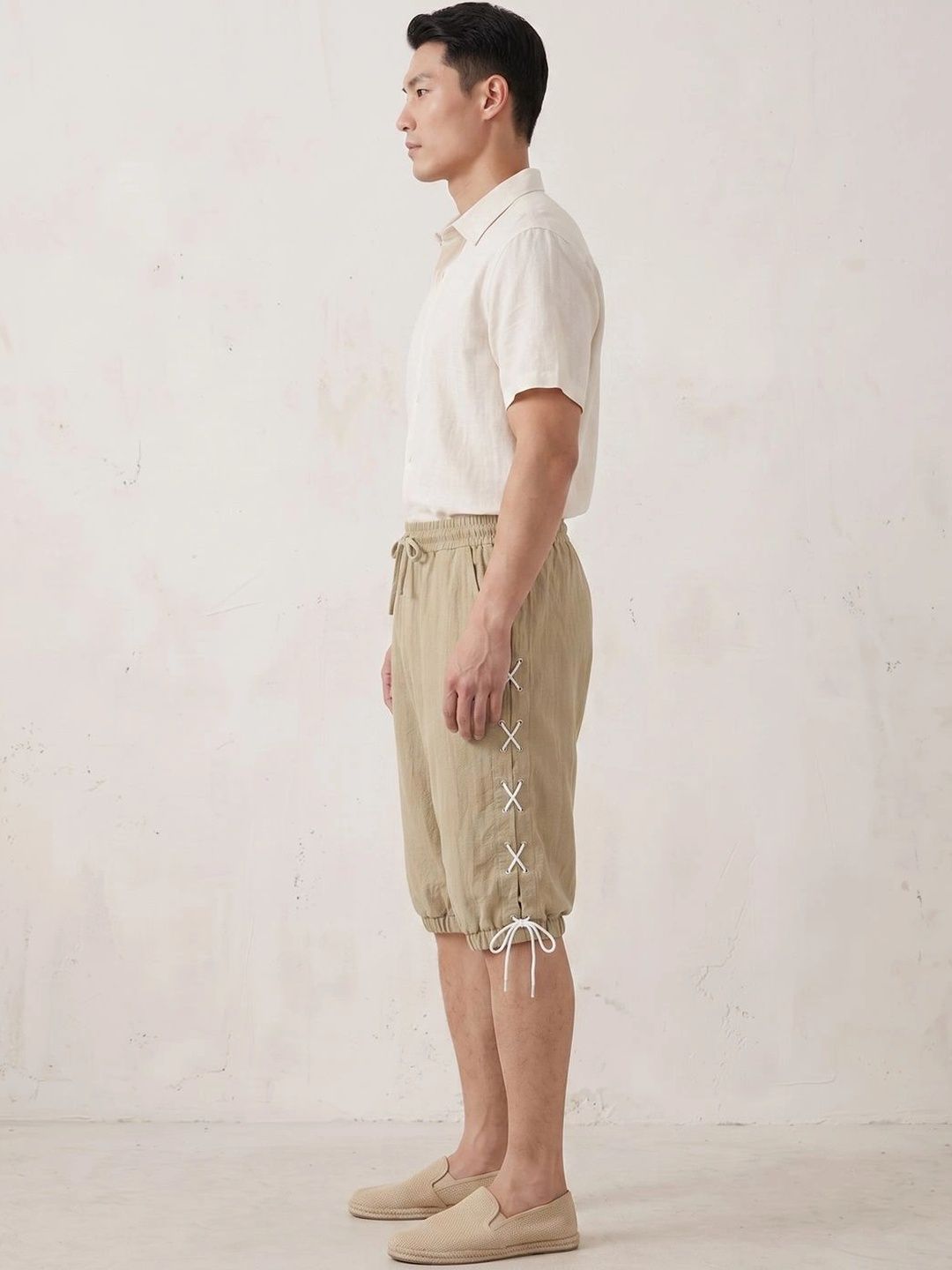 Suo Men Linen Blend Shorts-picture-11