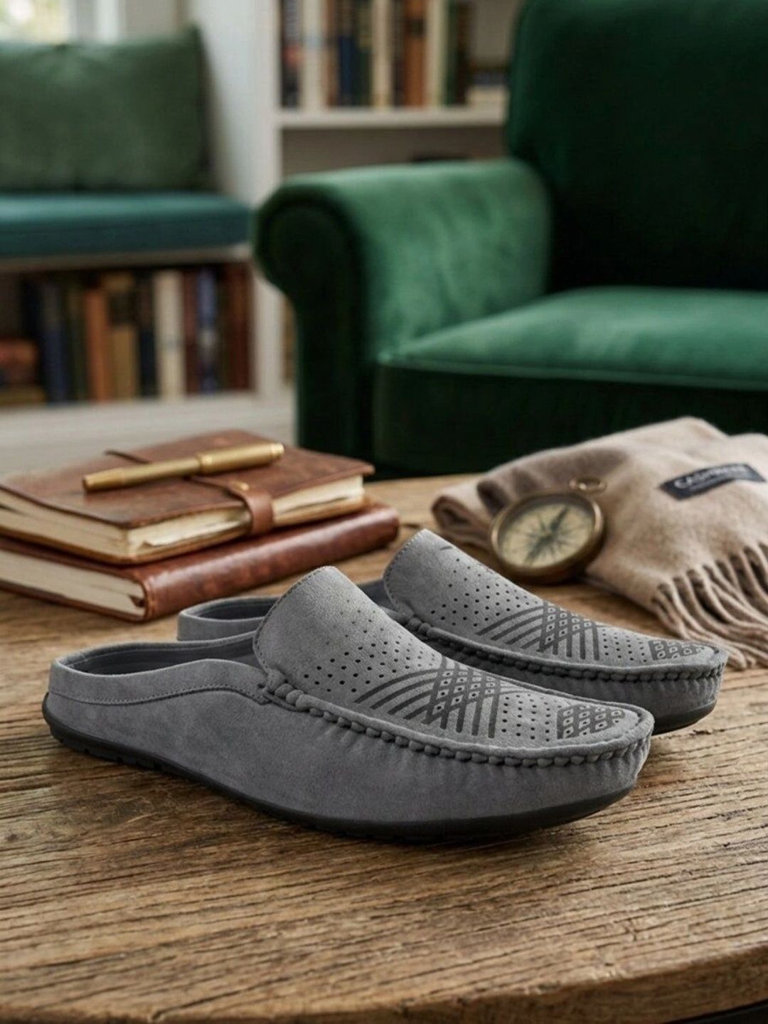 Mast & Harbour Men Perforations Suede Mules-picture-16