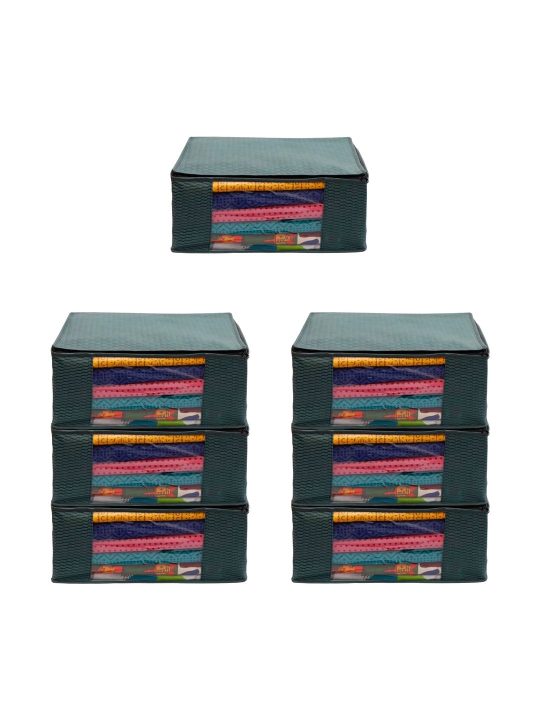 ANKIT INTERNATIONAL Green Set of 6 Reusable Multi-Utility Organisers-image-9