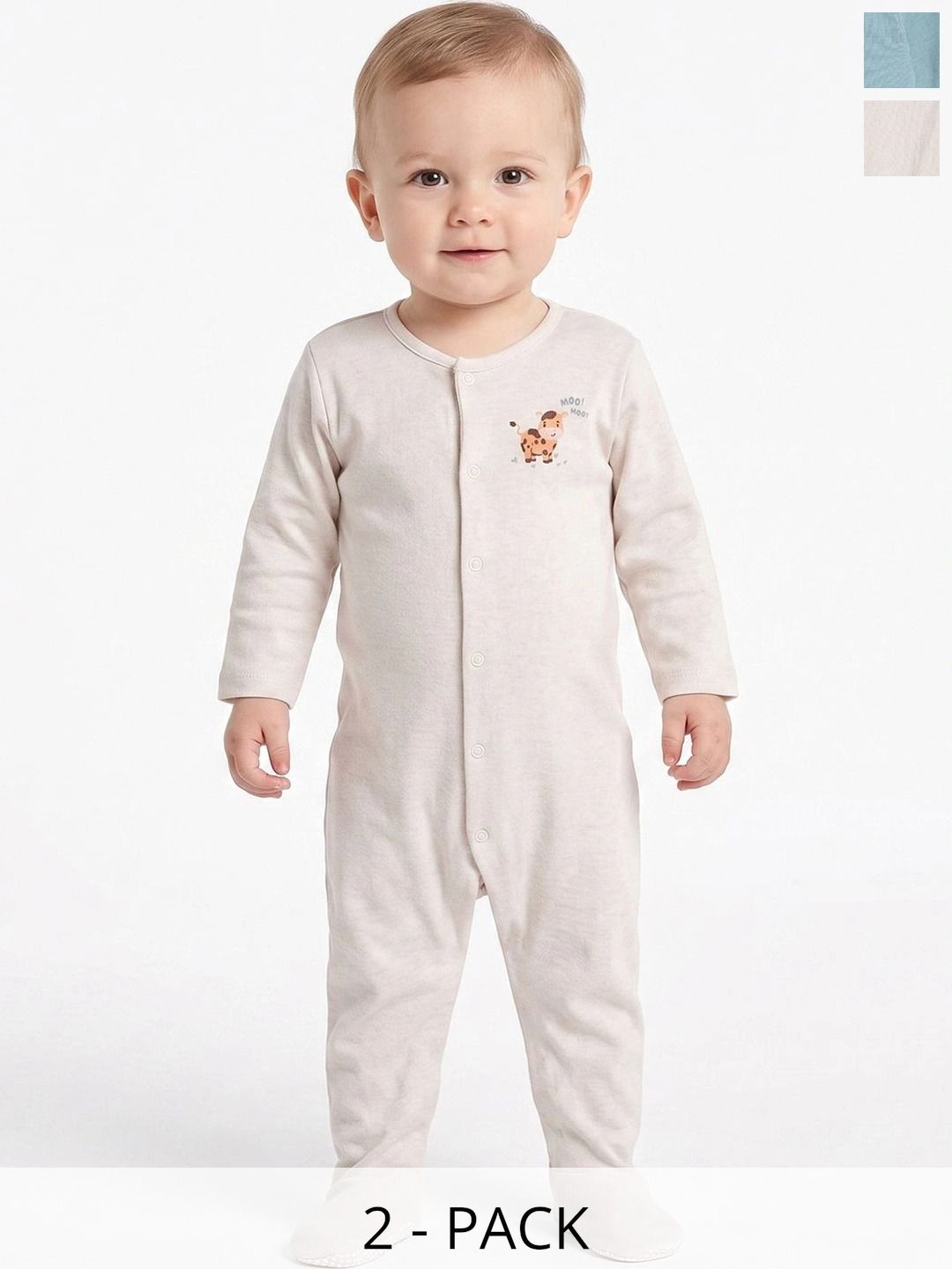 MINI KLUB Boys Pack of 2 Printed Sleepsuit-picture-49
