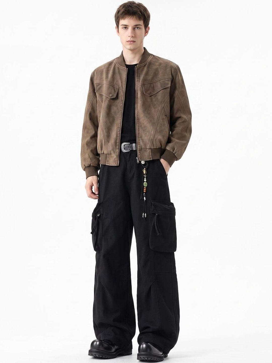 Suo Men Wide Leg Mid-Rise Heavy Fade Jeans-picture-30