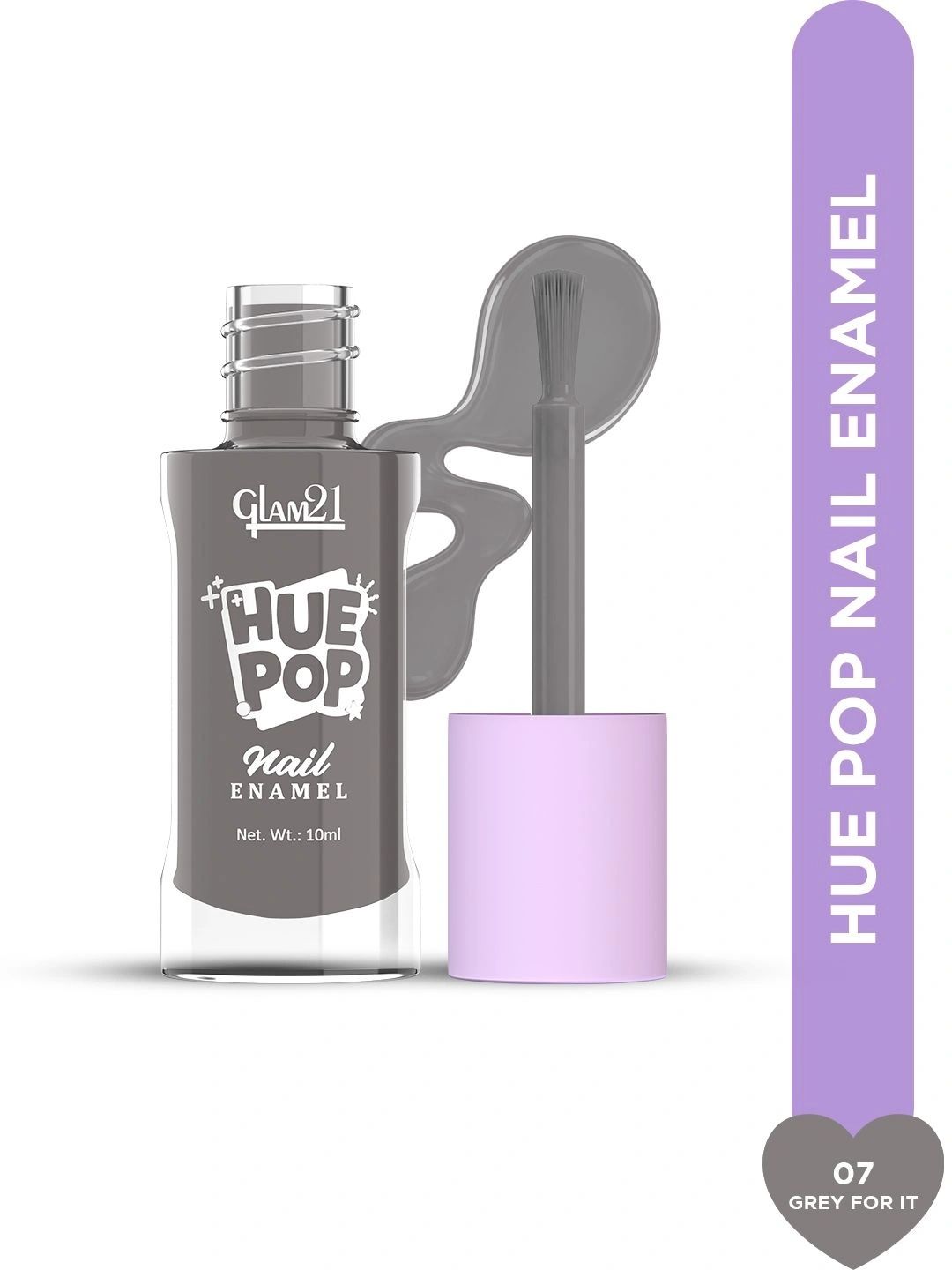 GLAM21 Hue Pop Resistant & Long Lasting Vibrant Nail Polish - 10 ml -Grey For It 07-picture-43
