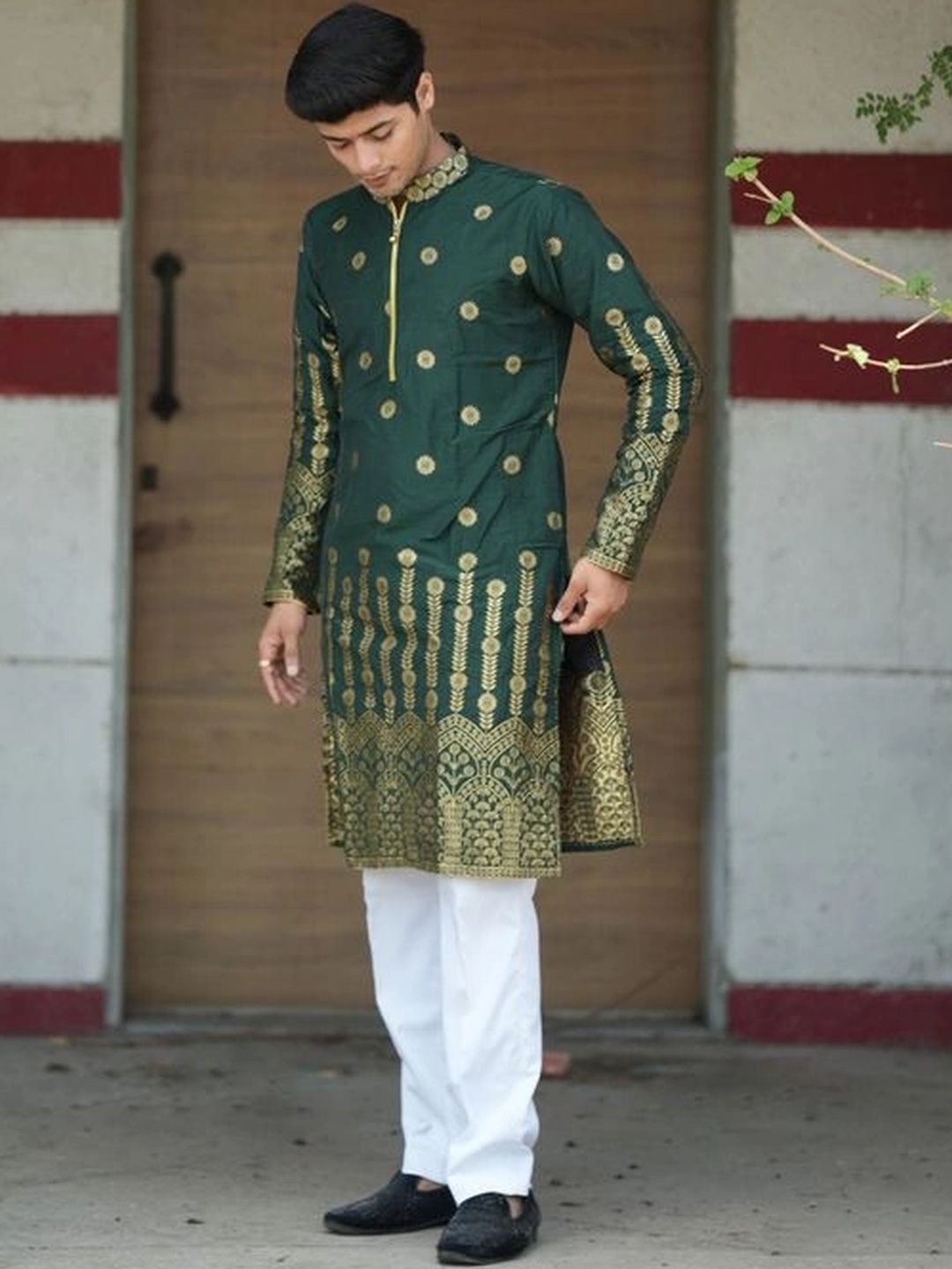 House Of Sanskruti Men Jacquard Kurta-picture-23