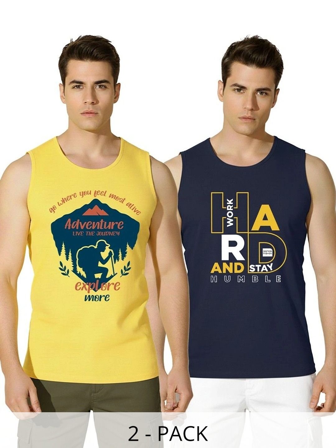 WOOSTRO Pack of 2 Printed Cotton Gym Vest-picture-9
