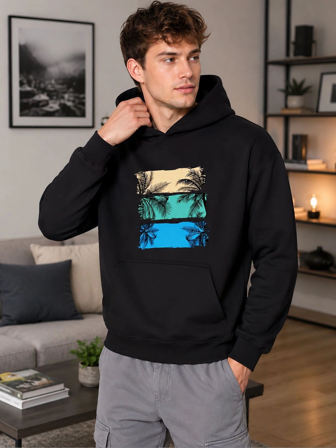 ATIGIANO Men Printed Hooded Sweatshirt-picture-30