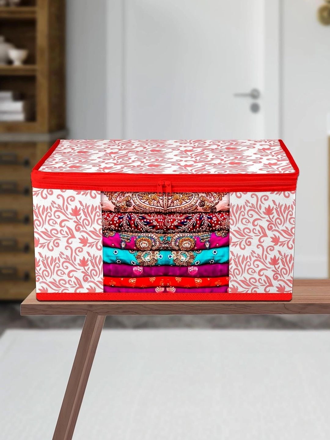 ANKIT INTERNATIONAL Red Set of 1 Reusable Multi-Utility Organisers-picture-27