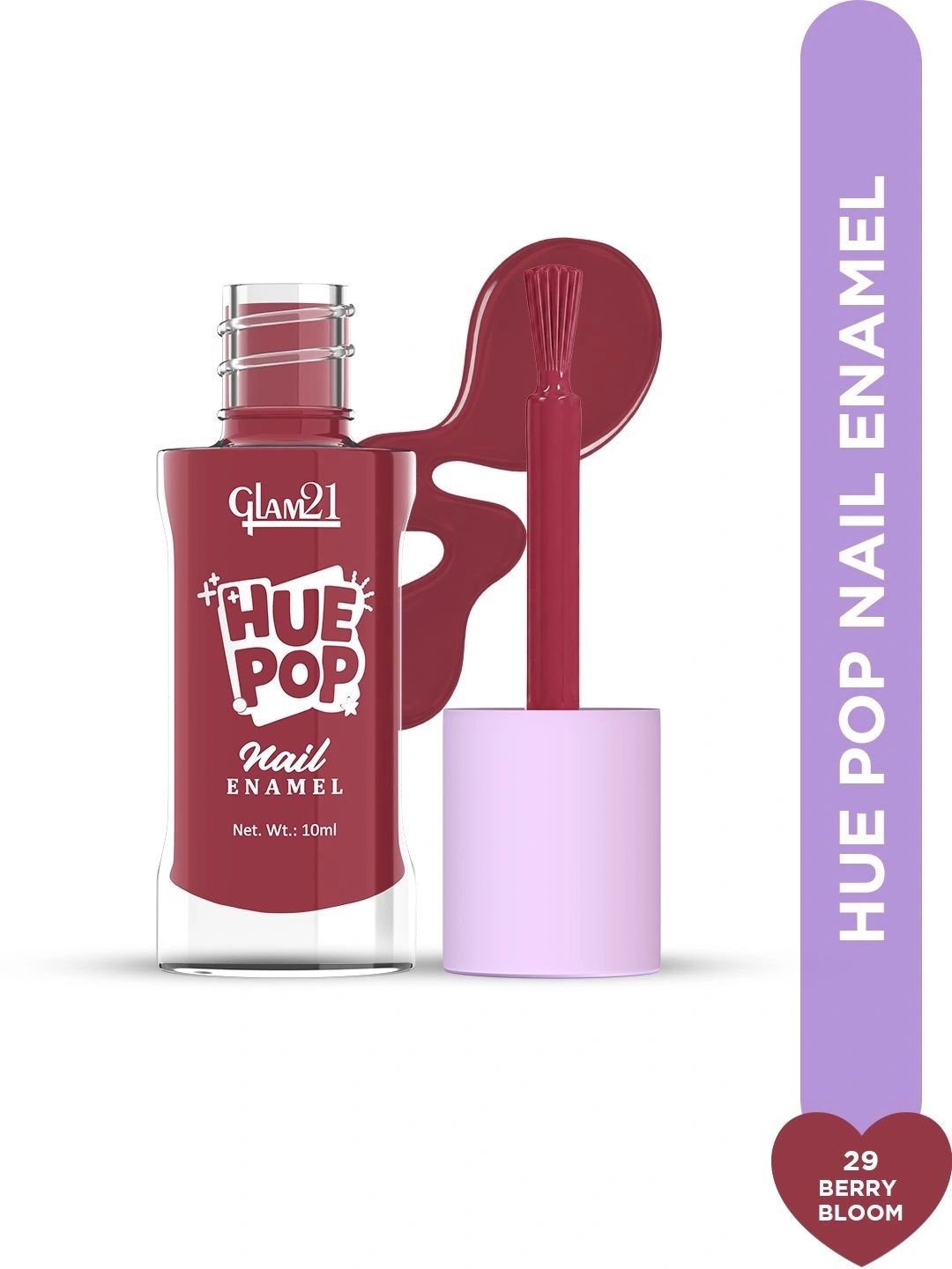 GLAM21 Hue Pop Resistant & Long Lasting Vibrant Nail Polish - 10 ml - Berry Bloom 29-picture-14