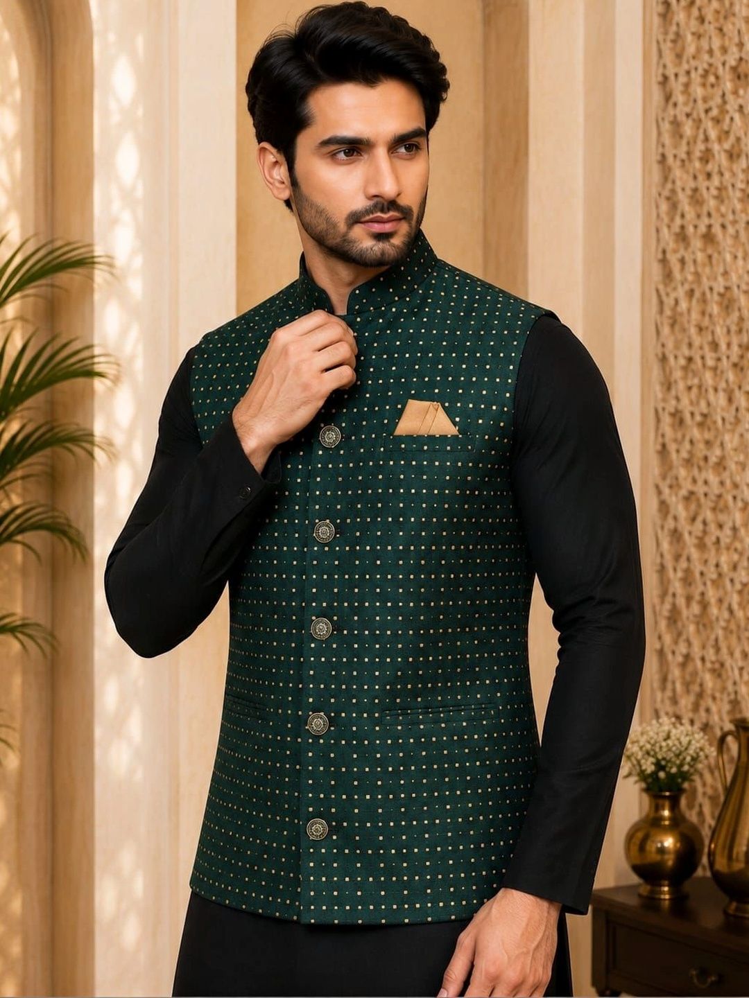 TRENDS OF ETHNIC Mandarin Collar Nehru Jackets-picture-41