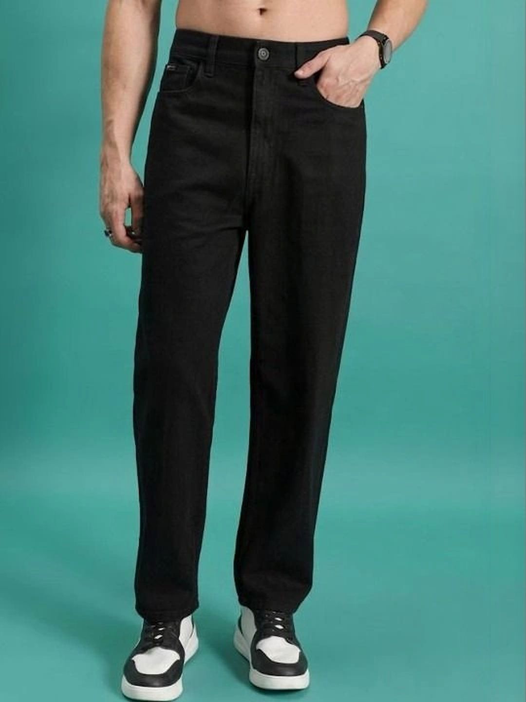 SYNZO Men Relaxed Fit Mid-Rise Light Fade Stretchable Jeans-picture-39