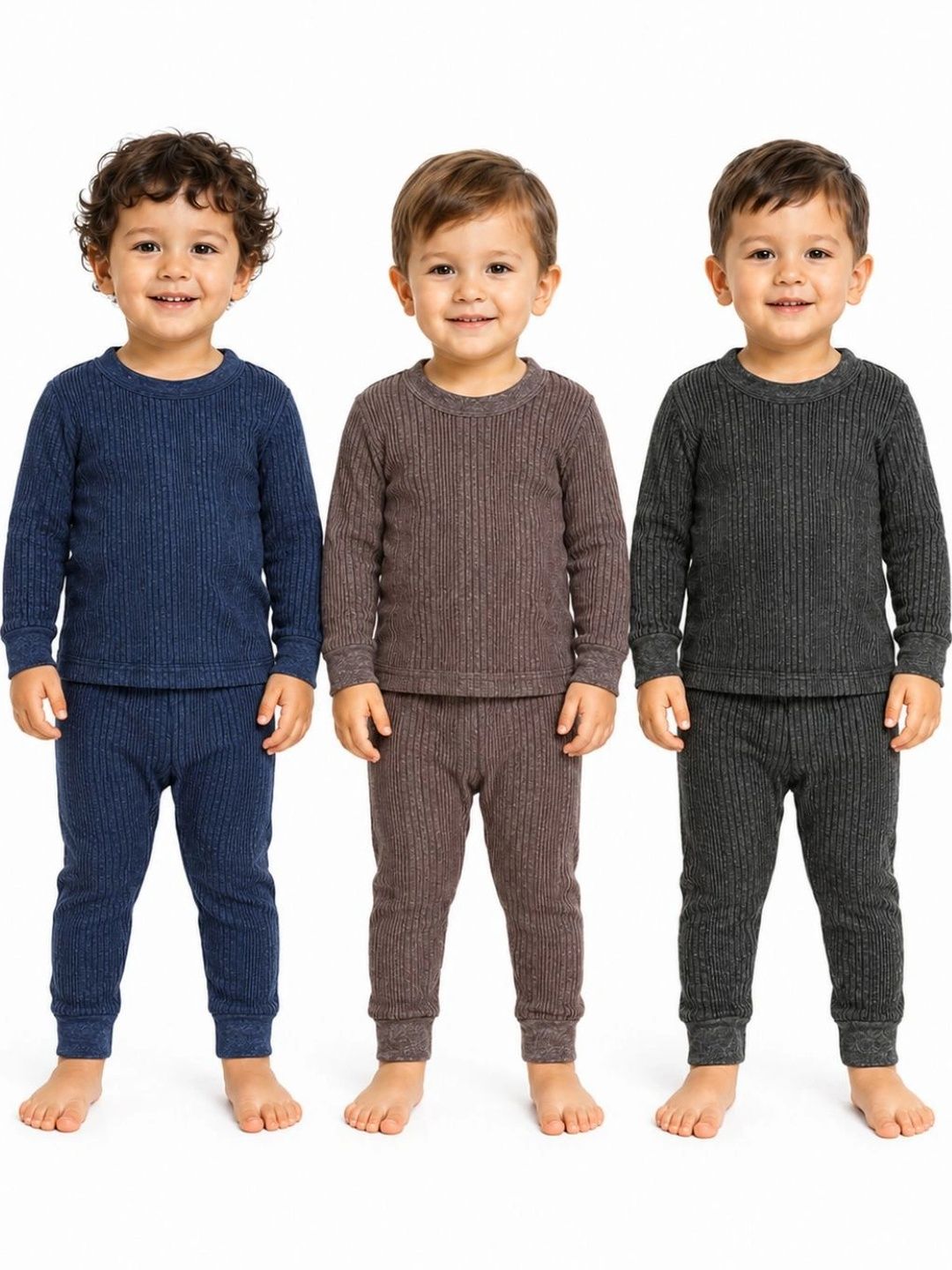 Lala Maneet Infants Pack Of 3 Cotton Round Neck Thermal Set-picture-33