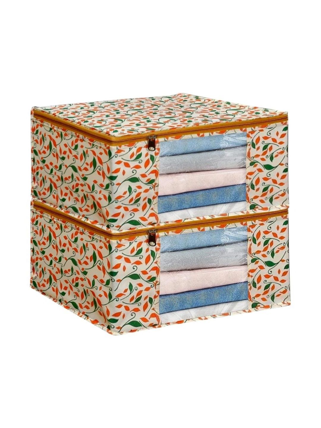 ANKIT INTERNATIONAL Orange Set of 2 Reusable Multi-Utility Organisers-picture-22