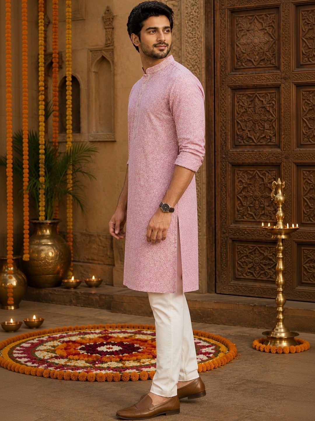 FUBAR Men Ethnic Motifs Printed Thread Work Kurta-picture-12