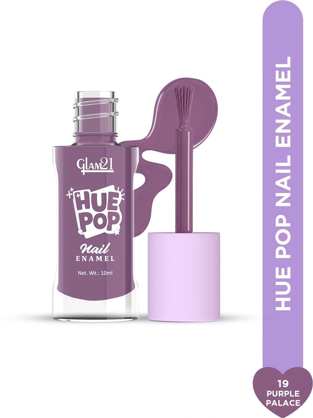 GLAM21 Hue Pop Resistant & Long Lasting Vibrant Nail Polish - 10 ml - Purple Palace 19-picture-16