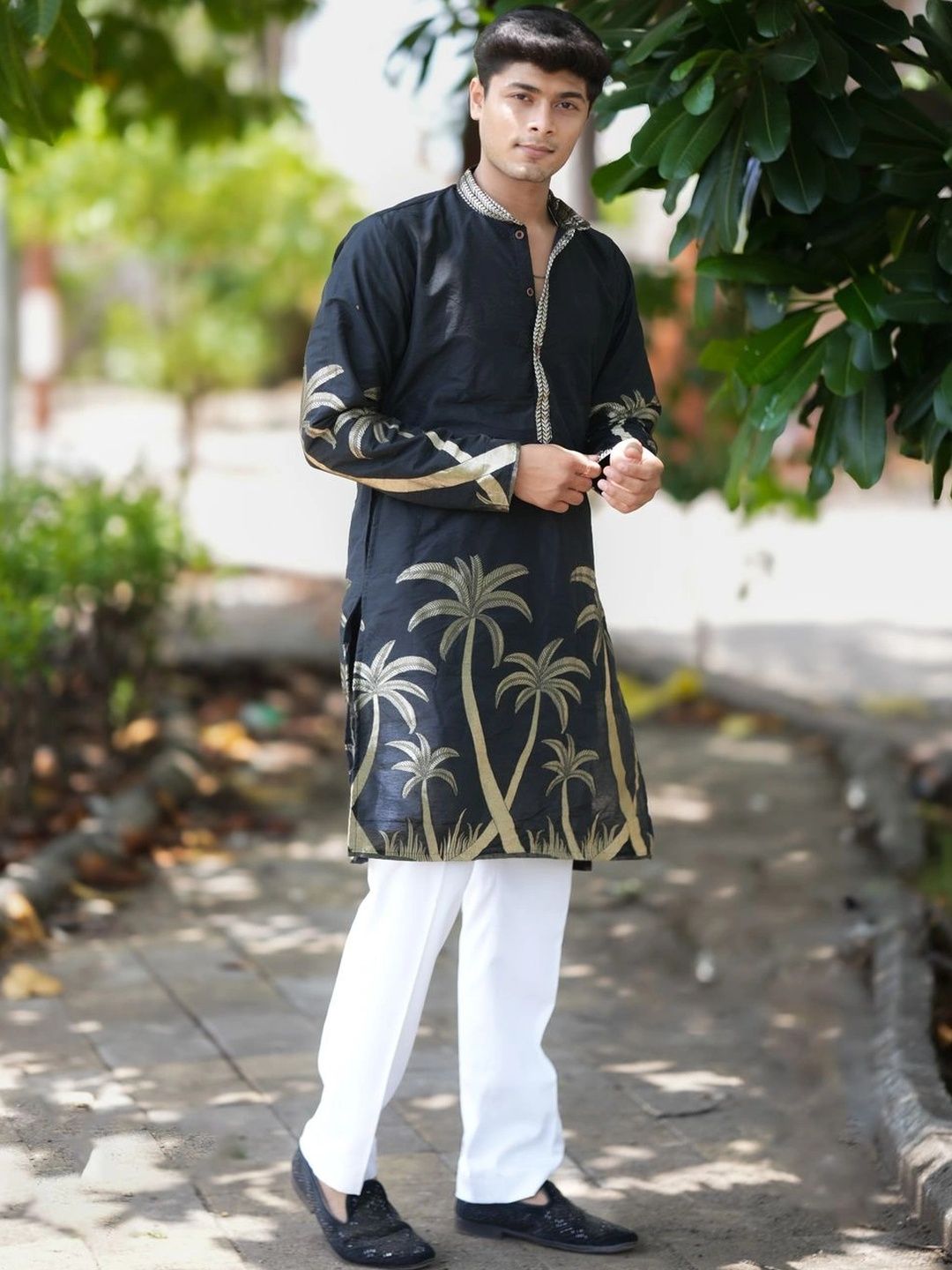 House Of Sanskruti Men Ethnic Motifs Embellished Jacquard Kurta-picture-17
