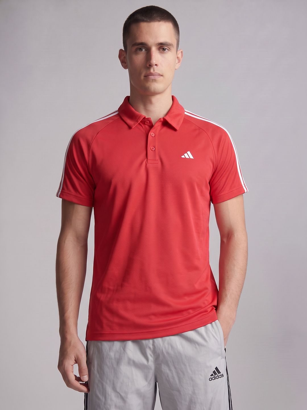 ADIDAS Polo Collar Brand Logo Printed T-shirt-picture-40