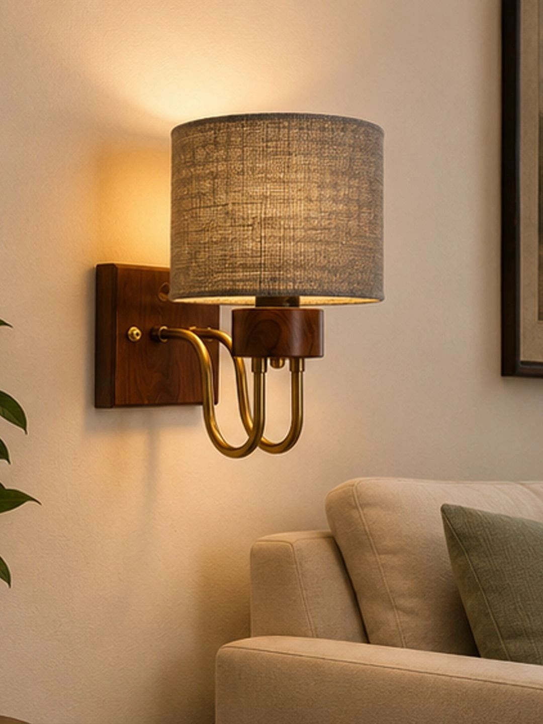 Myntra Elegant Homes Grey Textured Wood Contemporary Cylinder Shaped Wall Lamp-picture-28