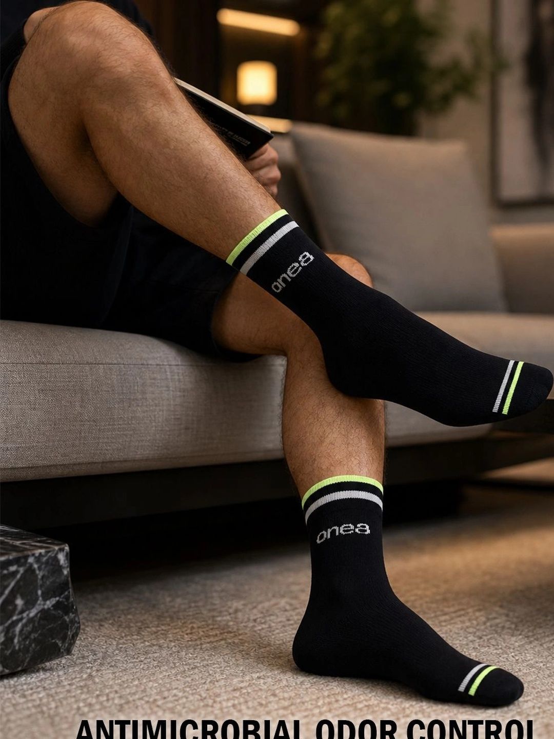 One8 Men Cotton Assorted Colourblocked Above Ankle Socks-picture-49