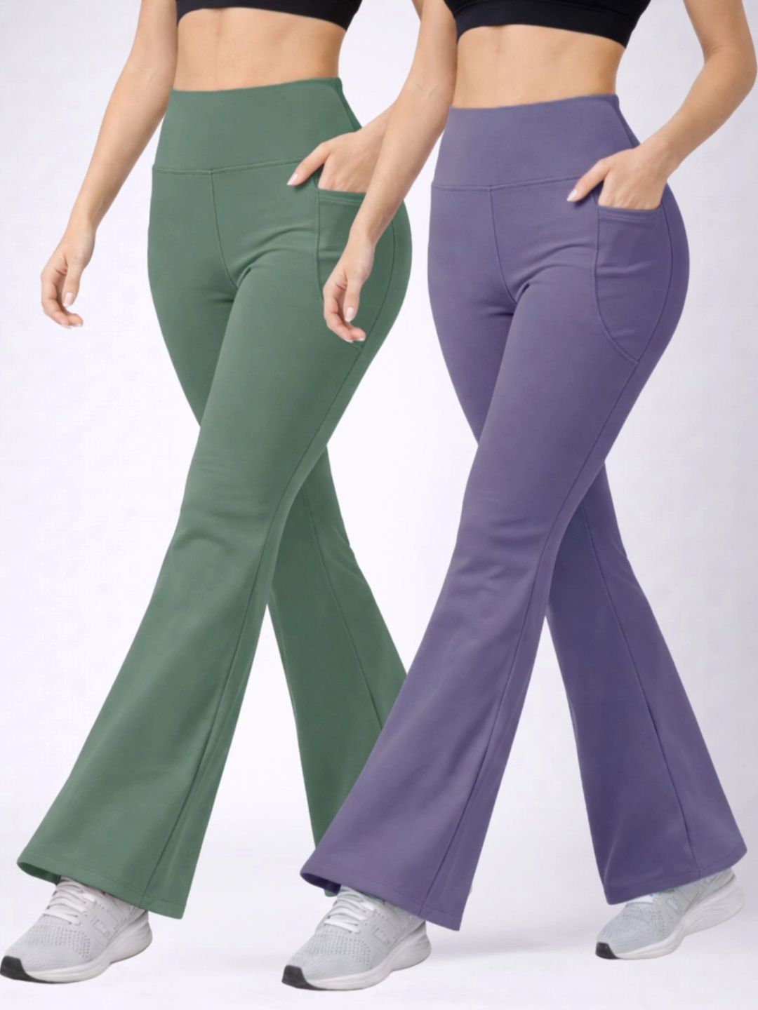 POOJARAN SAREE Pack Of 2 Running Ankle Length Tights-picture-32