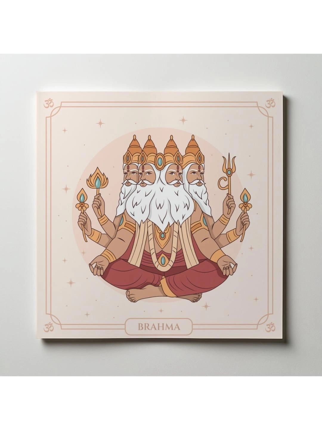 ARTOLIC Beige & White Brahma Hindu God Wall Sticker-image-29