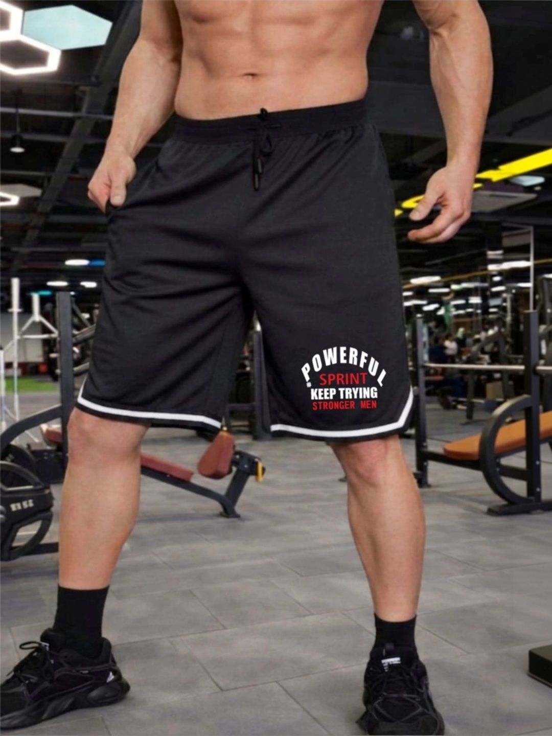 LOTHRIC Men Typography Training or Gym Sports Shorts-picture-33