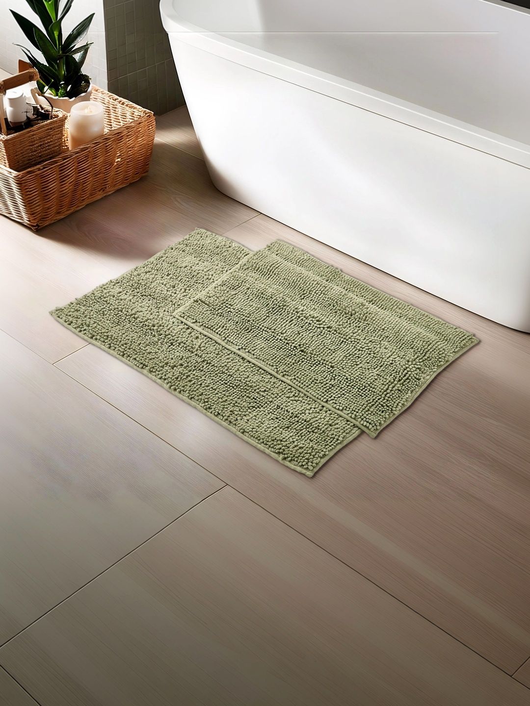 Home Centre 2-Pcs Green Anti-Slip 110 GSM Bath Rugs-picture-31