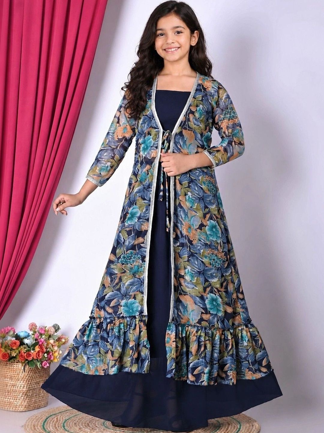 SPAMitude Girls Printed Square Neck A-Line Ethnic Dresses-picture-58