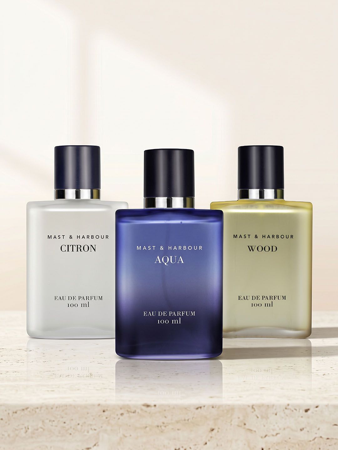 Mast & Harbour Set Of 3 Men Citron, Aqua & Wood Long Lasting Eau De Parfum- 100 ml Each-picture-14
