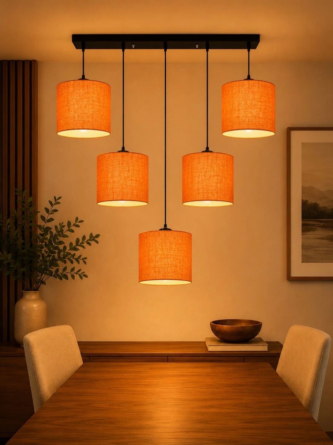 Myntra Elegant Homes Orange Textured Contemporary Ceiling Lamp-picture-13