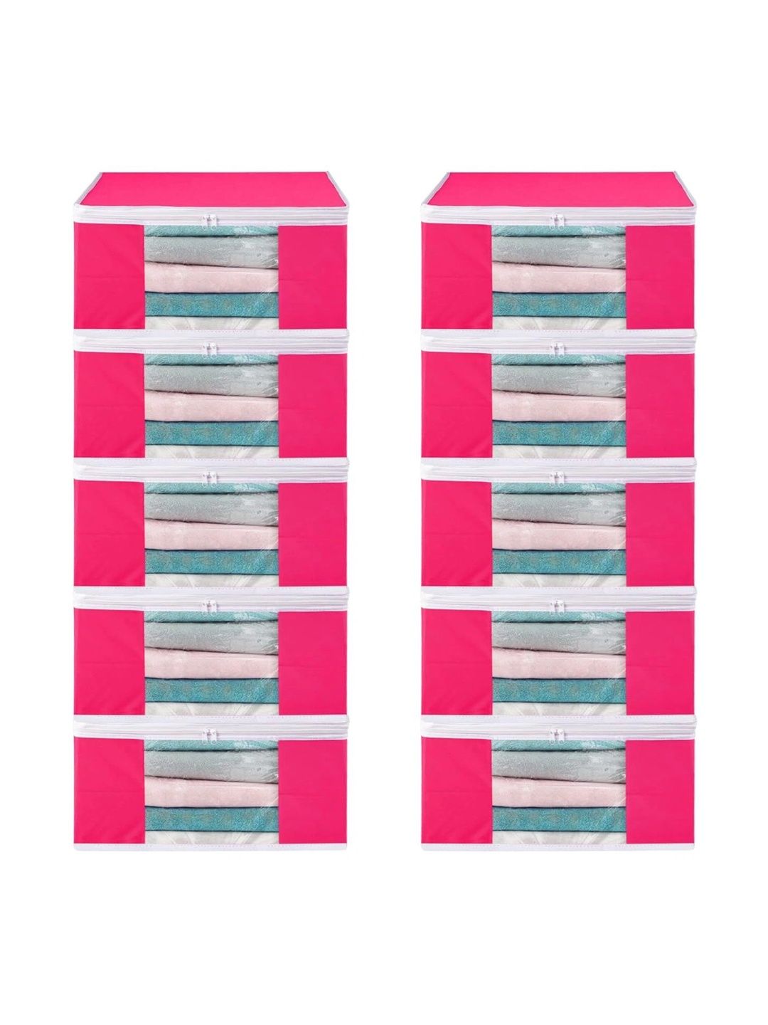 ANKIT INTERNATIONAL Pink Set of 6 Reusable Multi-Utility Organisers-picture-20