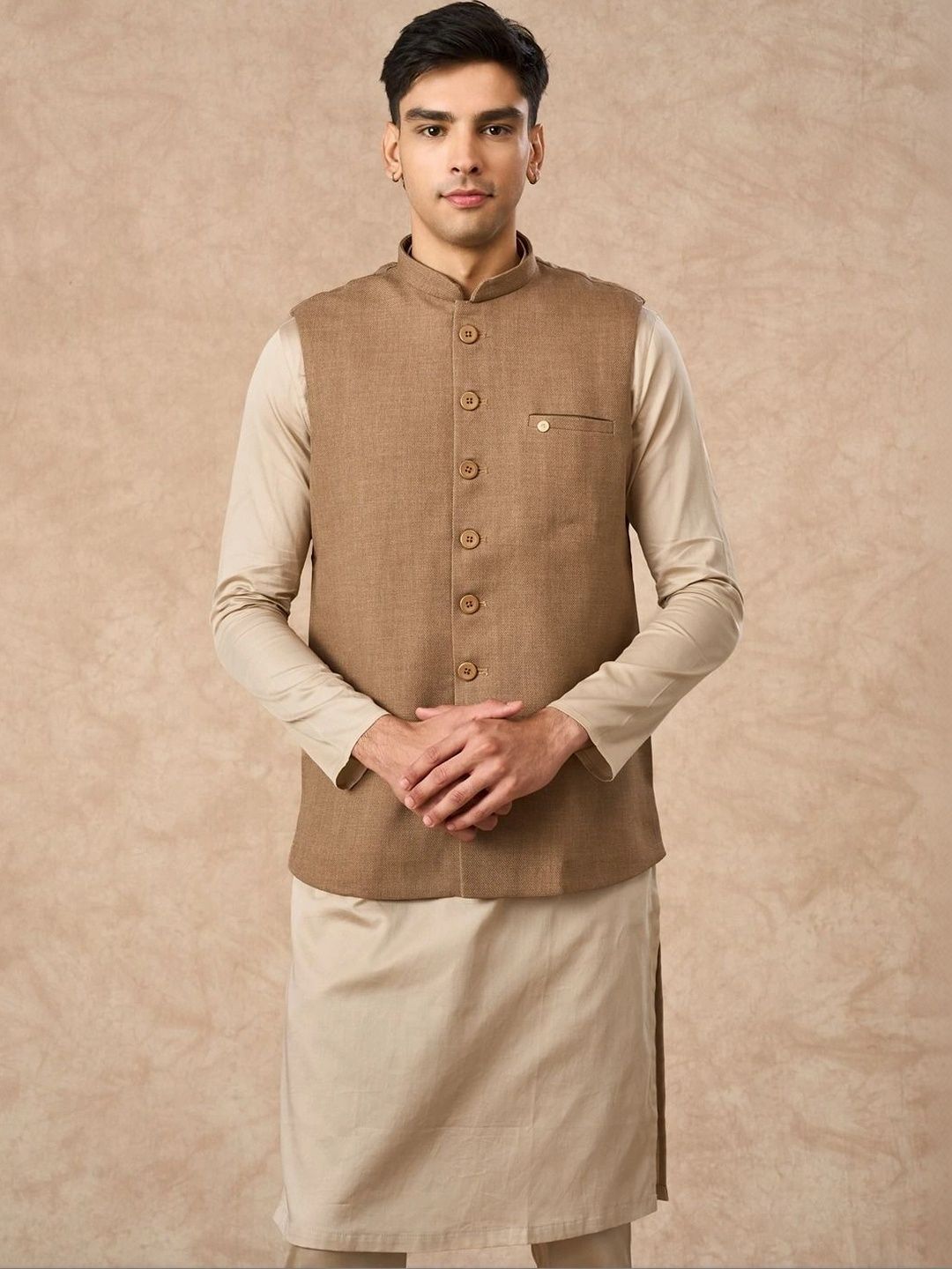 Manyavar Woven Design Woven Nehru Jackets-picture-19