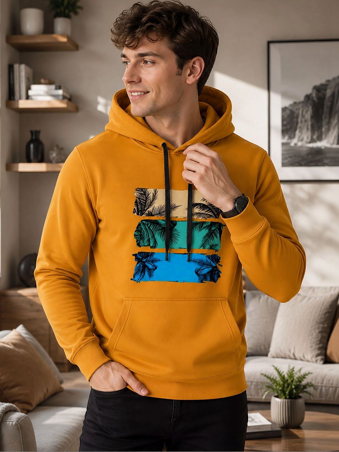 SZN Men Printed Hooded Sweatshirt-picture-37