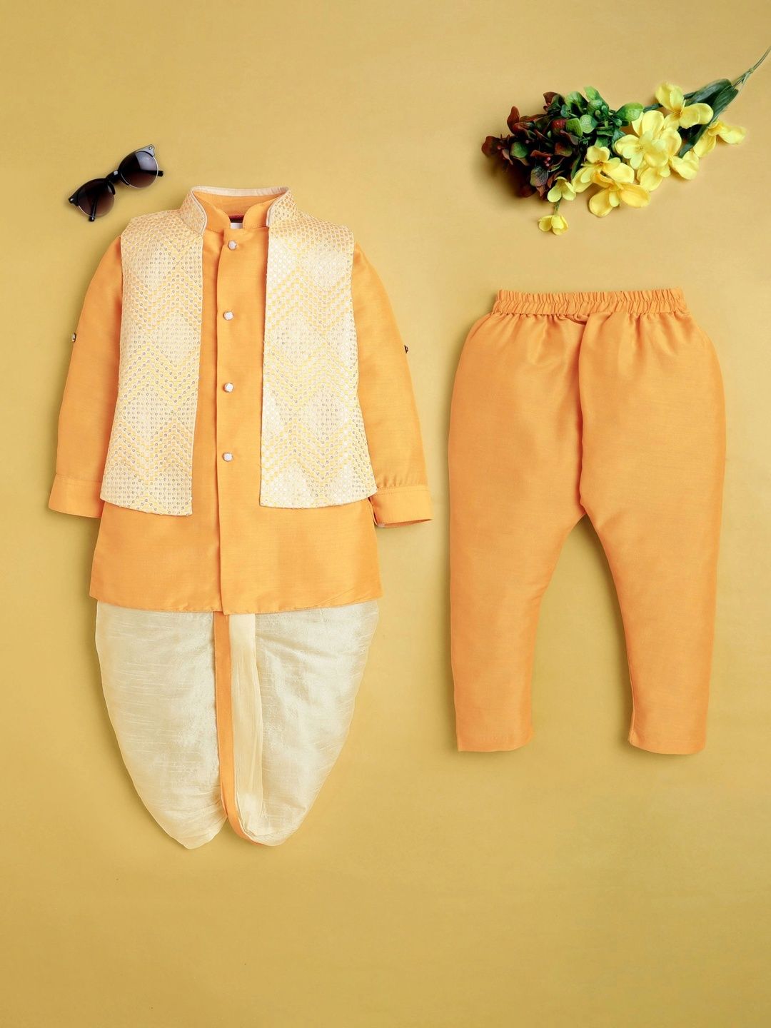 Sparklepop Boys Embroidered Mandarin Collar Sherwani-picture-48