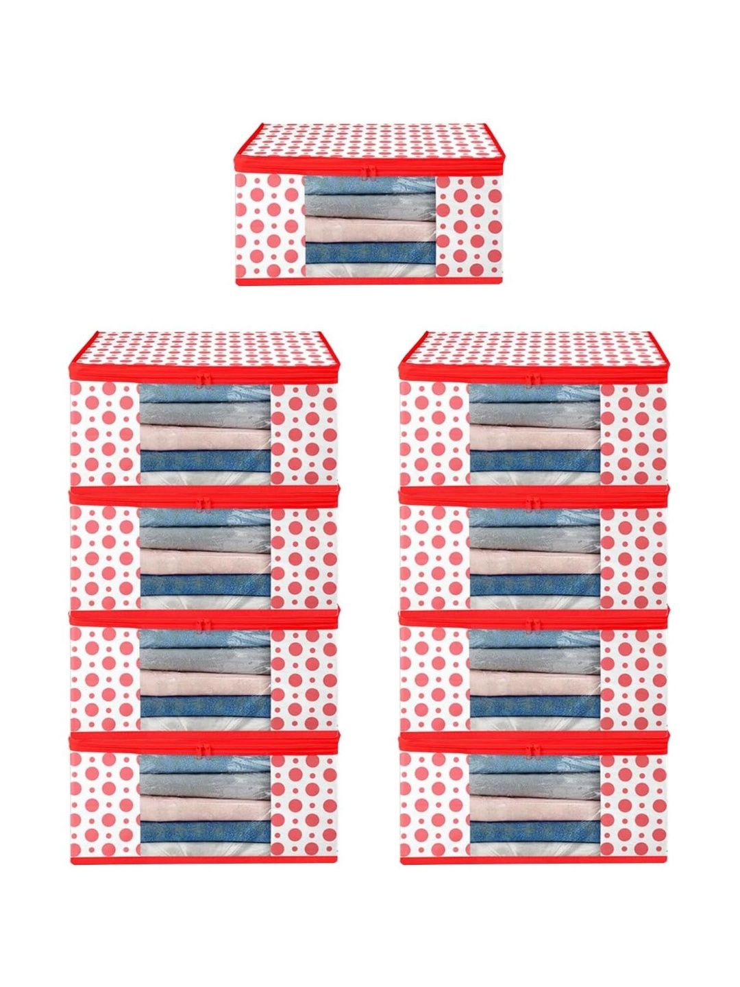 ANKIT INTERNATIONAL Red Set of 6 Reusable Multi-Utility Organisers-picture-45