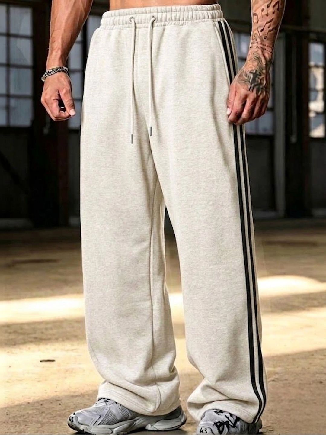 dockstreet Men Relaxed Fit Striped Training Track Pants-picture-20