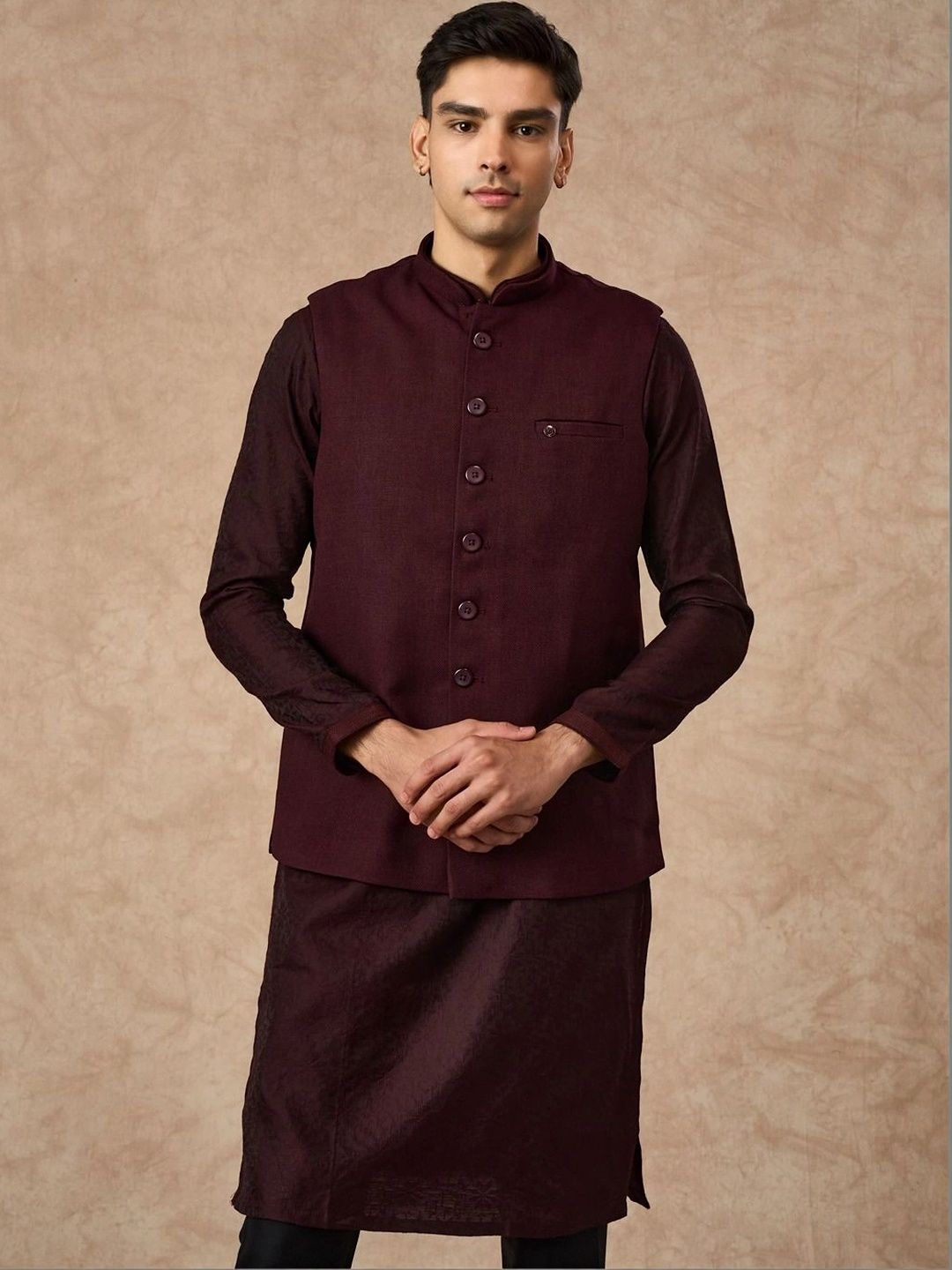 Manyavar Woven Design Woven Nehru Jackets-picture-29