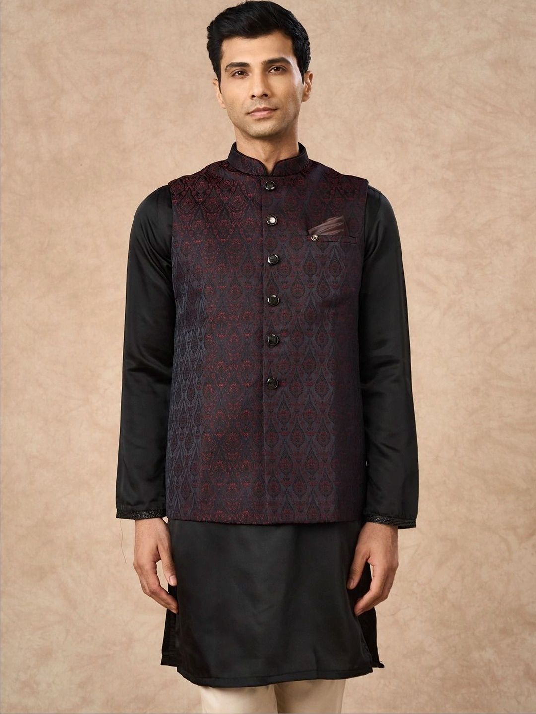 Manyavar Woven Design Woven Nehru Jackets-picture-44