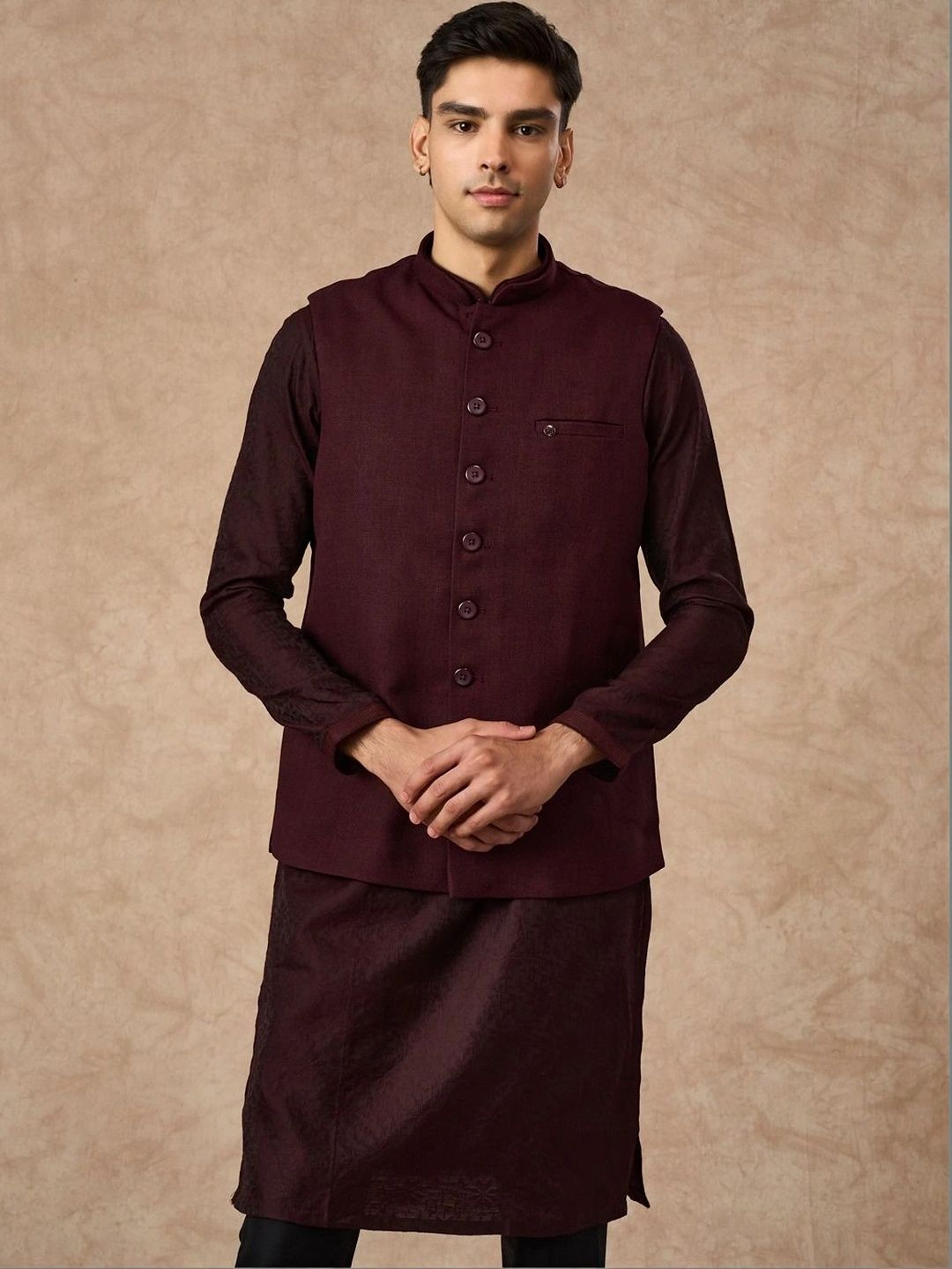 Manyavar Woven Design Woven Nehru Jackets-picture-24