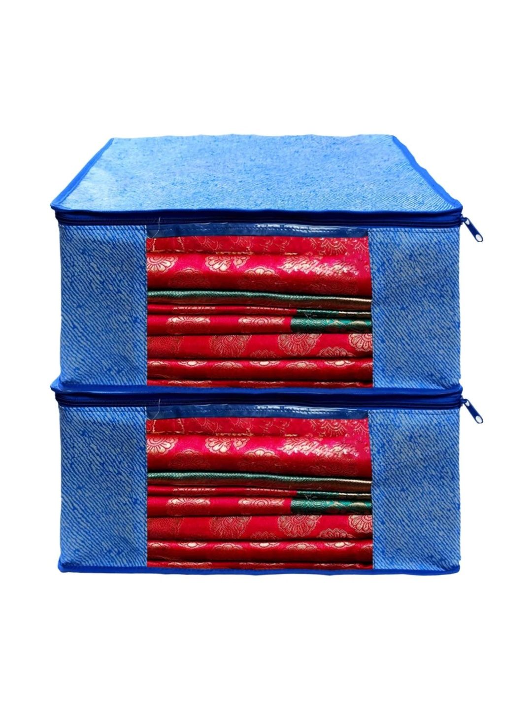 ANKIT INTERNATIONAL Blue Set of 2 Reusable Multi-Utility Organisers-picture-33