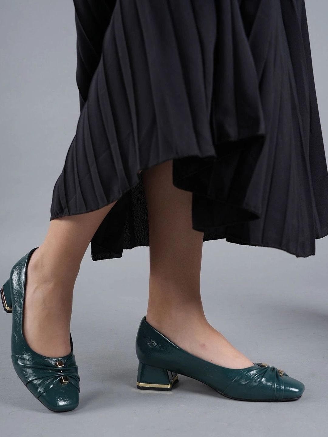 Lavie Textured Block Pumps with Buckles-picture-23