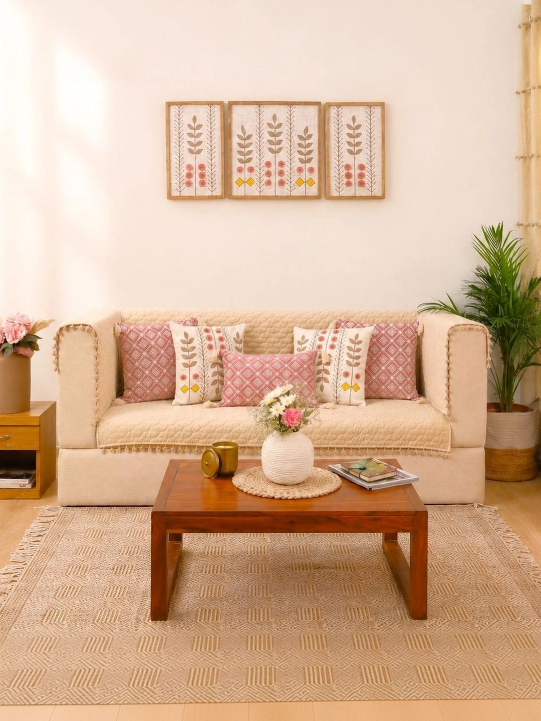 eyda Beige Sofa Cover With Arms-picture-11