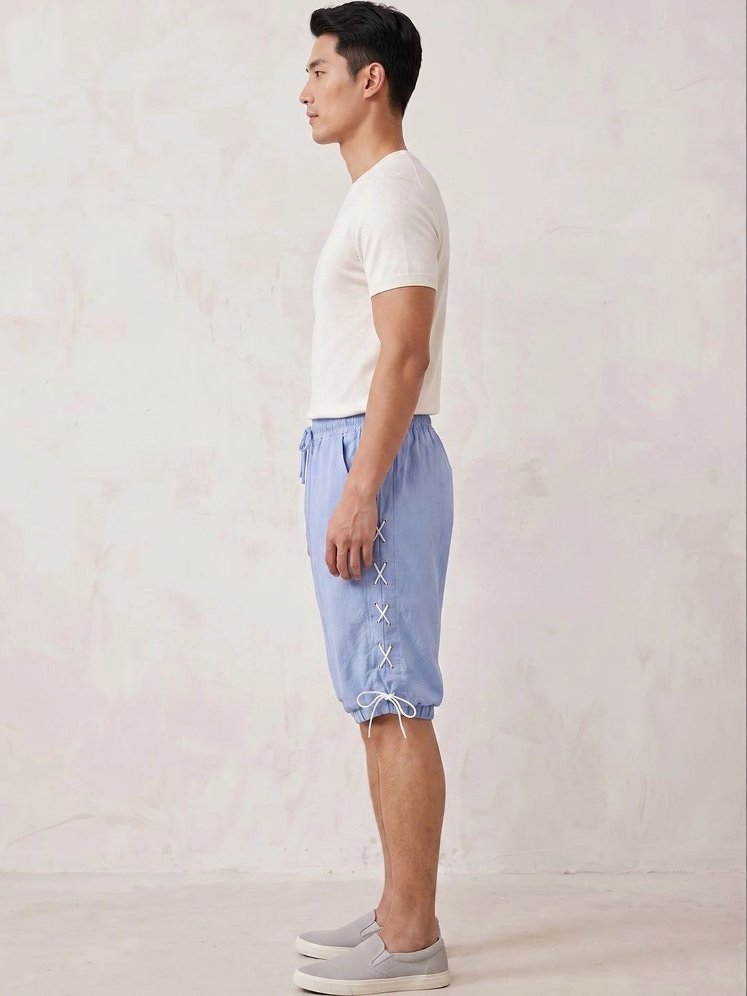 Suo Men Linen Blend Shorts-picture-21