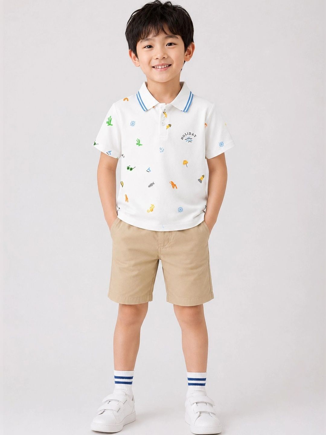 LULU & SKY Boys Printed Polo Collar Pure Cotton Blend T-shirt-picture-32