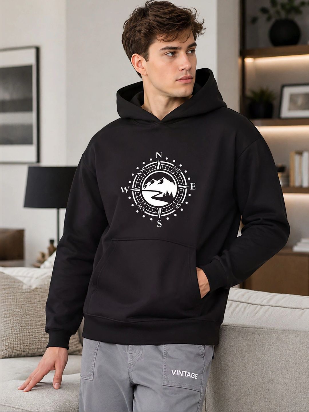 SZN Men Printed Hooded Sweatshirt-picture-26
