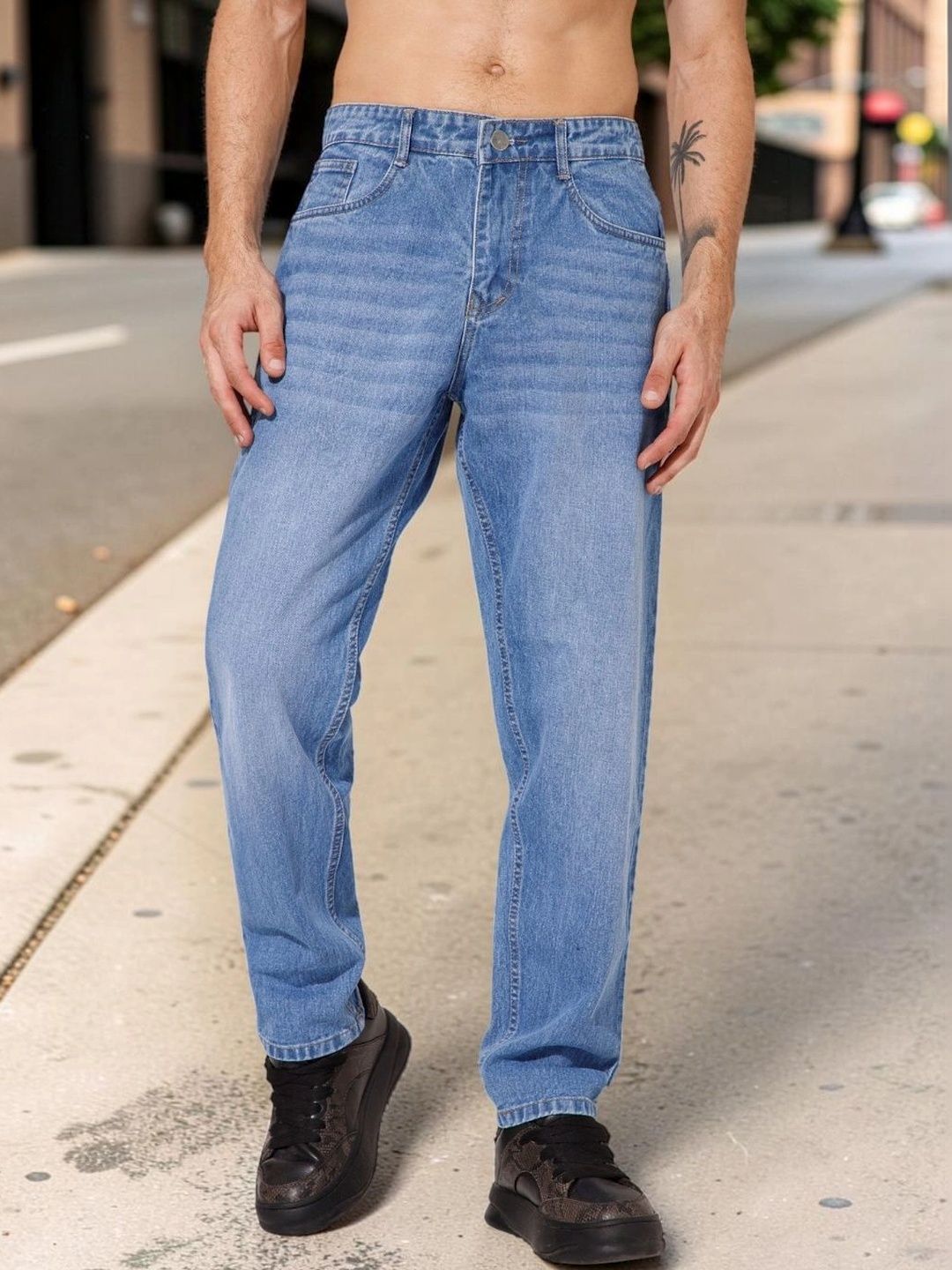 STUDIO NEXX Men Loose Relaxed Fit Mid-Rise Jeans-picture-16